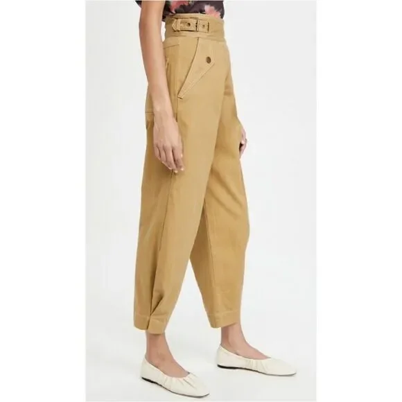 ULLA JOHNSON DUNE HIGH WAISTED TAPERED TROUSER SIZE 0 - Picture 3 of 12